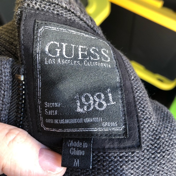 Guess men’s full zip knitted sweater cardigan size medium - Picture 6 of 6